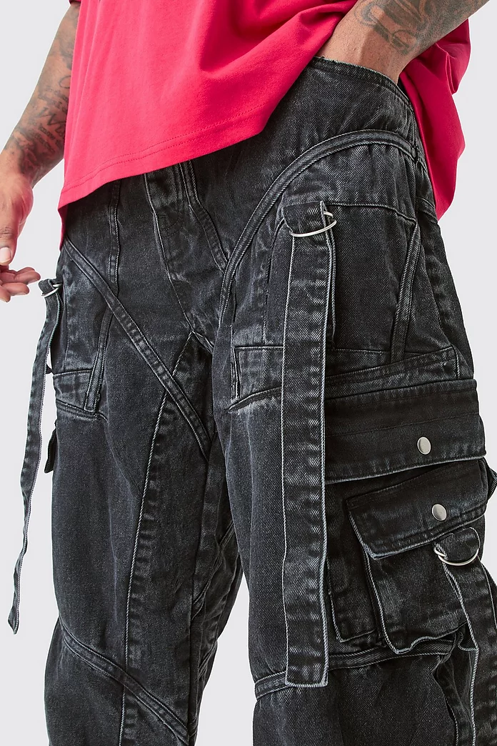 Plus Baggy Strap And Buckle Detail Jeans | boohooMAN USA Plus Baggy Strap And Buckle Detail Jeans | boohooMAN USA